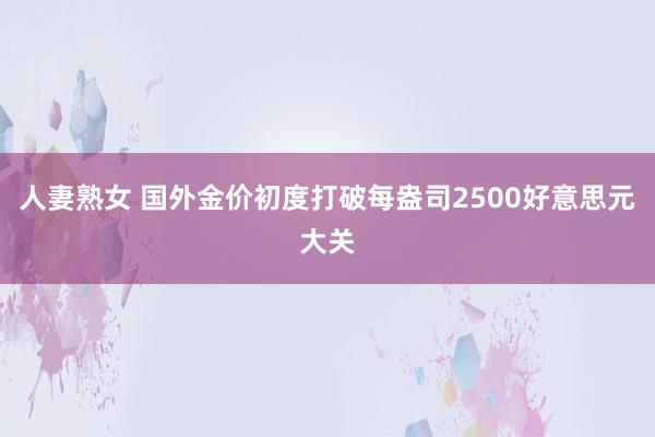 人妻熟女 国外金价初度打破每盎司2500好意思元大关