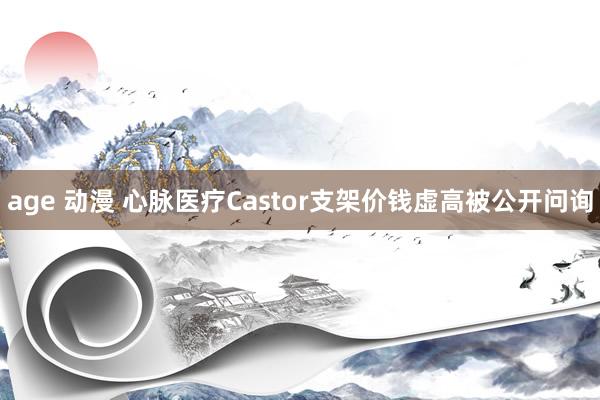 age 动漫 心脉医疗Castor支架价钱虚高被公开问询