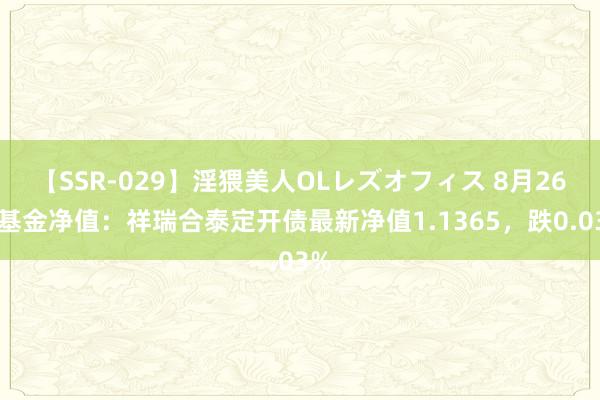 【SSR-029】淫猥美人OLレズオフィス 8月26日基金净值：祥瑞合泰定开债最新净值1.1365，跌0.03%