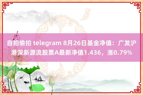 自拍偷拍 telegram 8月26日基金净值：广发沪港深新源流股票A最新净值1.436，涨0.79%