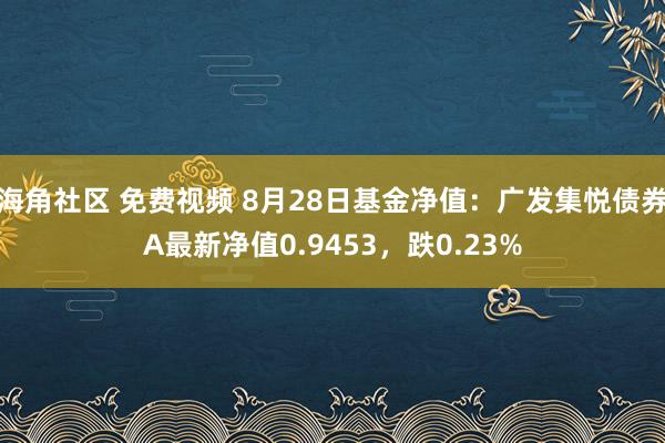 海角社区 免费视频 8月28日基金净值：广发集悦债券A最新净值0.9453，跌0.23%