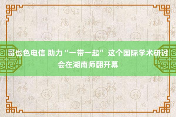 哥也色电信 助力“一带一起” 这个国际学术研讨会在湖南师翻开幕