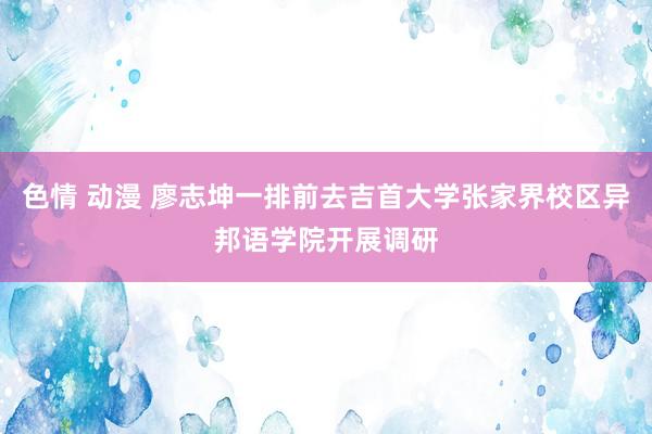 色情 动漫 廖志坤一排前去吉首大学张家界校区异邦语学院开展调研