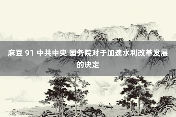 麻豆 91 中共中央 国务院对于加速水利改革发展的决定