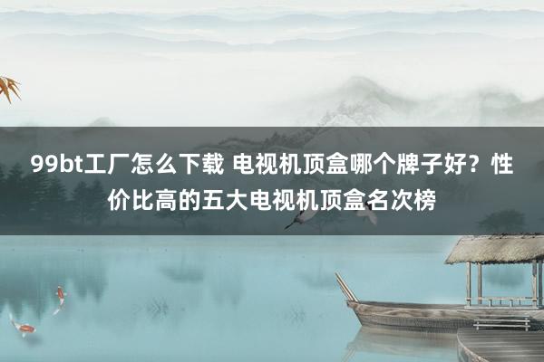 99bt工厂怎么下载 电视机顶盒哪个牌子好？性价比高的五大电视机顶盒名次榜